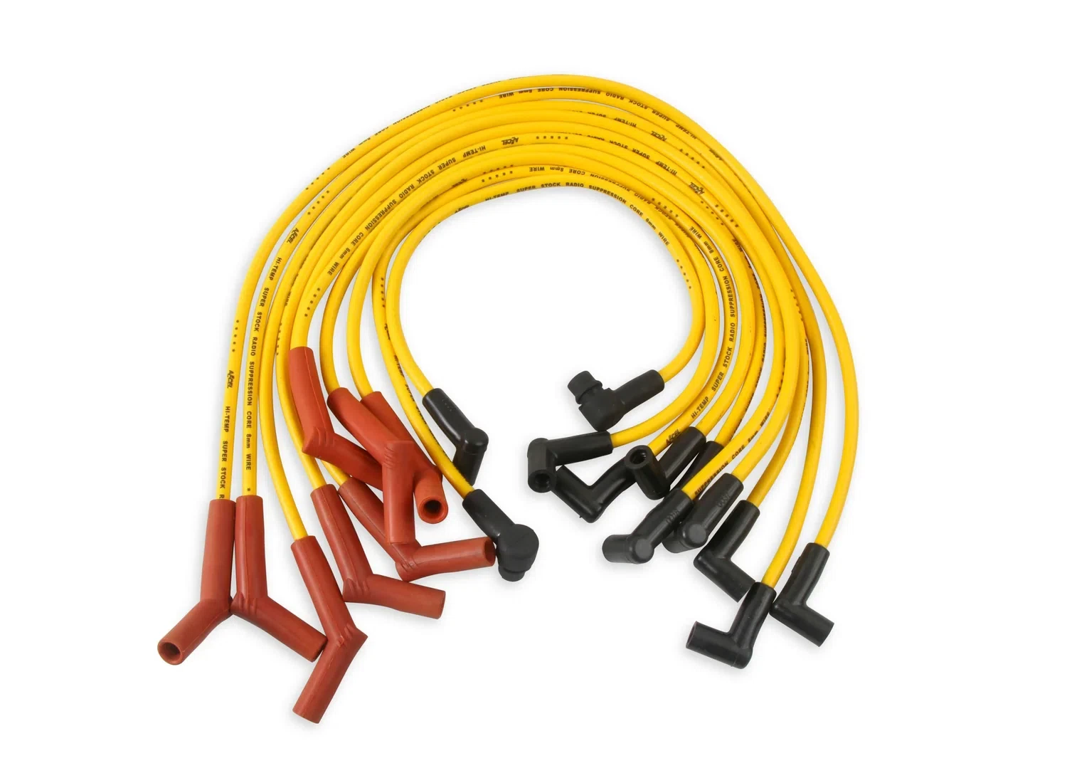 Spark Plug Wire-8mm-Custom w_ Graphite Core-Yellow w_ HEI Stock Style Boots-4056